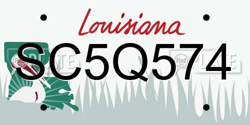 SC5Q574 Louisiana License Plate