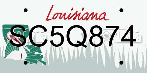 SC5Q874 Louisiana License Plate