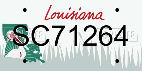 SC71264 Louisiana License Plate