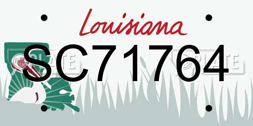 SC71764 Louisiana License Plate