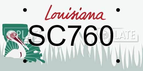 SC760 Louisiana License Plate