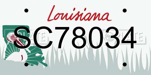 SC78034 Louisiana License Plate