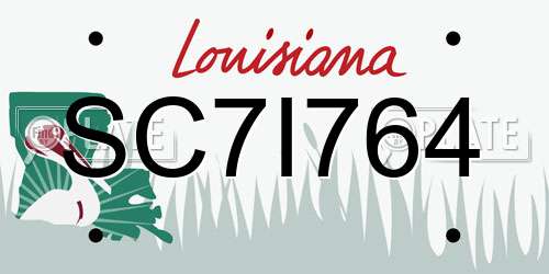 SC7I764 Louisiana License Plate