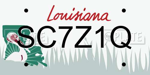 SC7Z1Q Louisiana License Plate