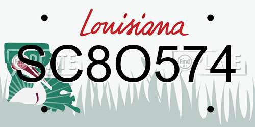 SC8O574 Louisiana License Plate