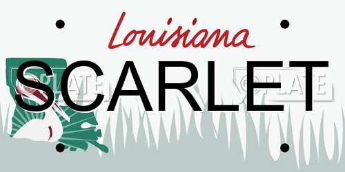SCARLET Louisiana License Plate