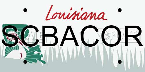 SCBACOR Louisiana License Plate