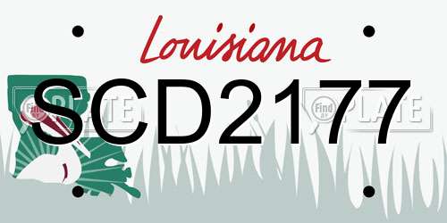 SCD2177 Louisiana License Plate