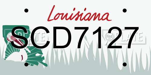 SCD7127 Louisiana License Plate