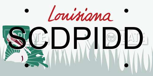 SCDPIDD Louisiana License Plate