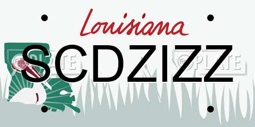SCDZIZZ Louisiana License Plate