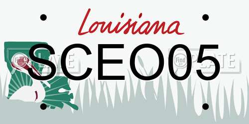 SCEO05 Louisiana License Plate