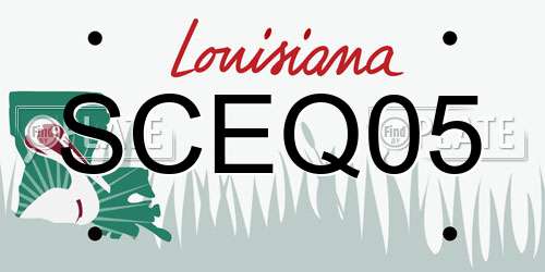 SCEQ05 Louisiana License Plate