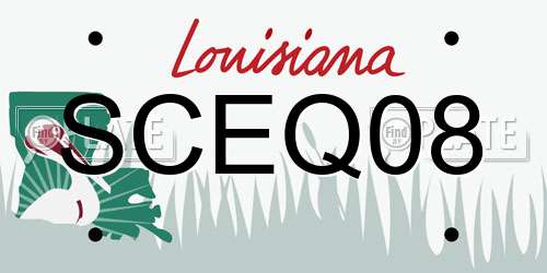 SCEQ08 Louisiana License Plate
