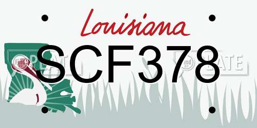 SCF378 Louisiana License Plate