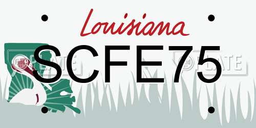 SCFE75 Louisiana License Plate