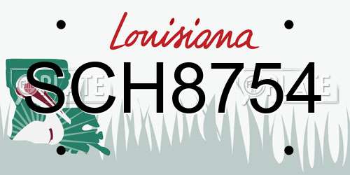 SCH8754 Louisiana License Plate