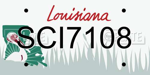 SCI7108 Louisiana License Plate