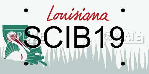 SCIB19 Louisiana License Plate