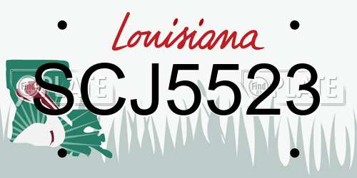 SCJ5523 Louisiana License Plate