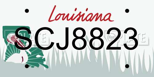 SCJ8823 Louisiana License Plate
