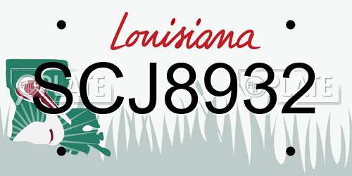 SCJ8932 Louisiana License Plate