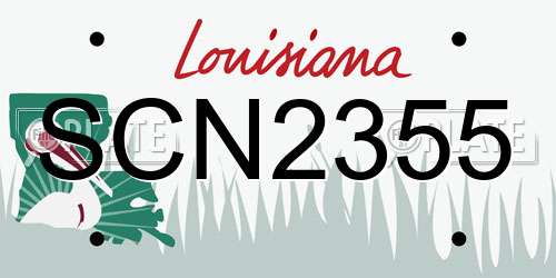 SCN2355 Louisiana License Plate