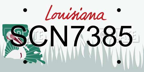 SCN7385 Louisiana License Plate