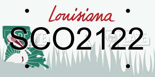 SCO2122 Louisiana License Plate