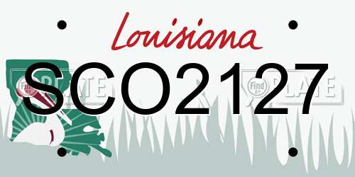 SCO2127 Louisiana License Plate