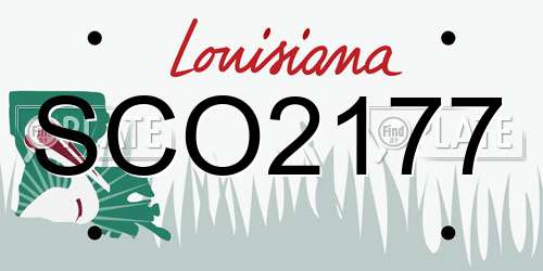 SCO2177 Louisiana License Plate