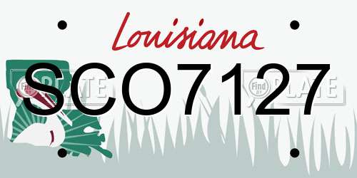SCO7127 Louisiana License Plate