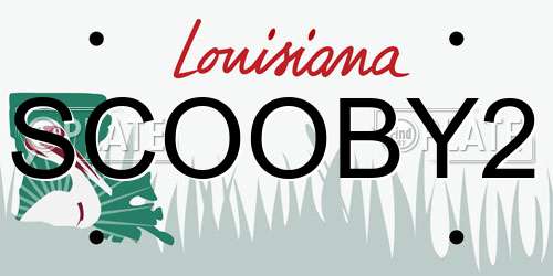 SCOOBY2 Louisiana License Plate