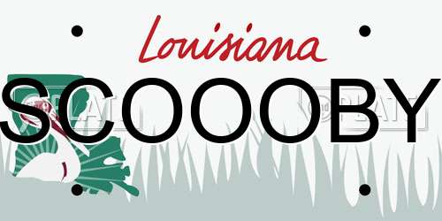 SCOOOBY Louisiana License Plate