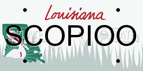 SCOPIOO Louisiana License Plate