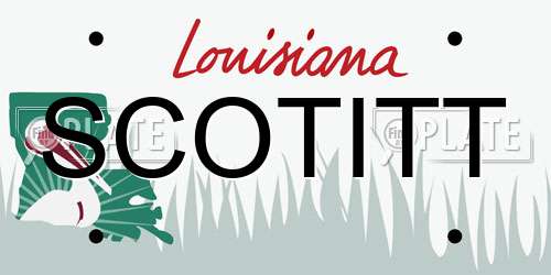 SCOTITT Louisiana License Plate