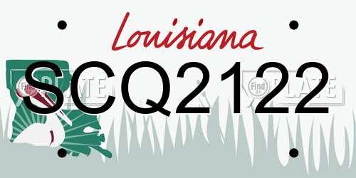 SCQ2122 Louisiana License Plate