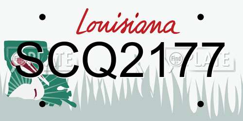 SCQ2177 Louisiana License Plate