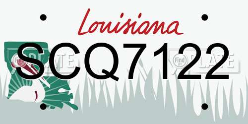 SCQ7122 Louisiana License Plate