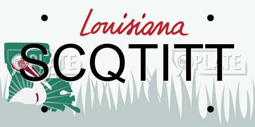 SCQTITT Louisiana License Plate