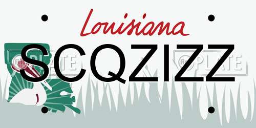 SCQZIZZ Louisiana License Plate