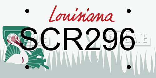 SCR296 Louisiana License Plate