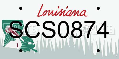 SCS0874 Louisiana License Plate