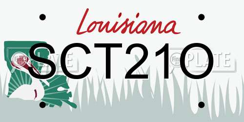 SCT21O Louisiana License Plate
