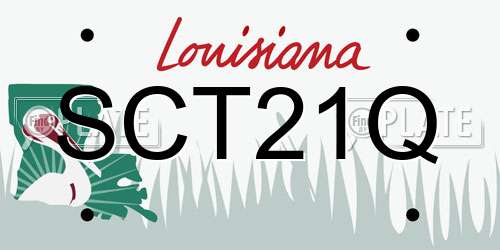SCT21Q Louisiana License Plate