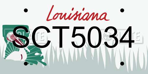 SCT5034 Louisiana License Plate