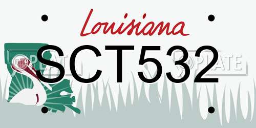 SCT532 Louisiana License Plate