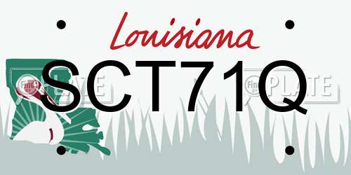 SCT71Q Louisiana License Plate