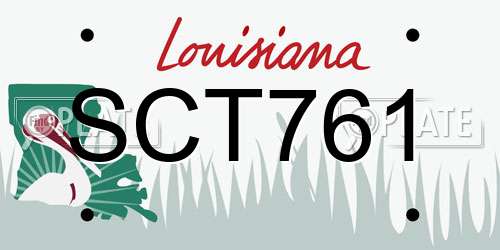 SCT761 Louisiana License Plate
