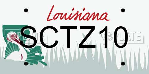 SCTZ10 Louisiana License Plate